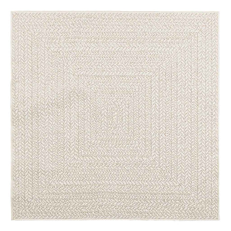 VidaXL Dywan zizur kremowy do użytku wewnątrz i na zewnątrz, 120x120 cm imitujący jutę