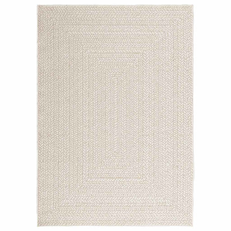 VidaXL Dywan zizur kremowy do użytku wewnątrz i na zewnątrz, 120x170 cm imitujący jutę