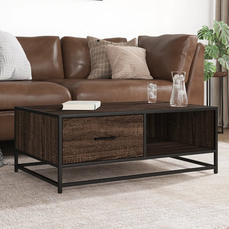 Vidaxl salontafel 90x57x35 cm bewerkt hout en metaal bruin eikenkleur