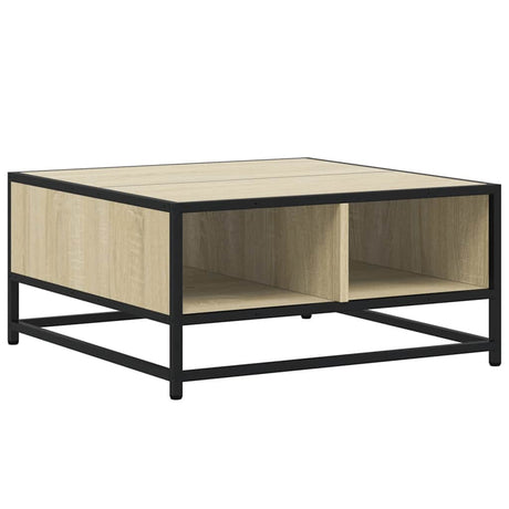 Vidaxl salontafel 60,5x60,5x30 cm bewerkt hout en metaal sonoma eiken