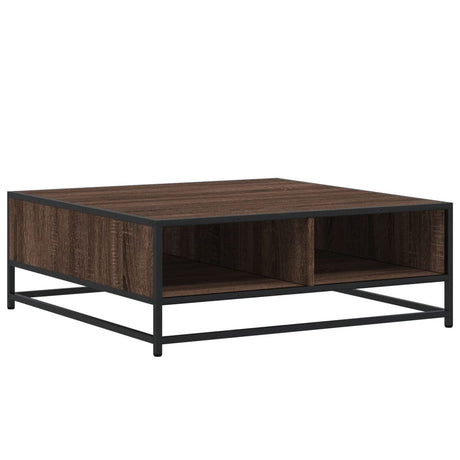 Vidaxl salontafel 80x80x30 cm bewerkt hout en metaal bruin eikenkleur