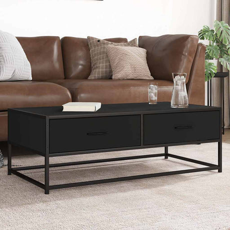 Vidaxl salontafel 100x50x35 cm bewerkt hout en metaal zwart