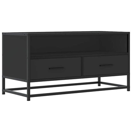 Vidaxl tv-meubel 80x34,5x40 cm bewerkt hout en metaal zwart