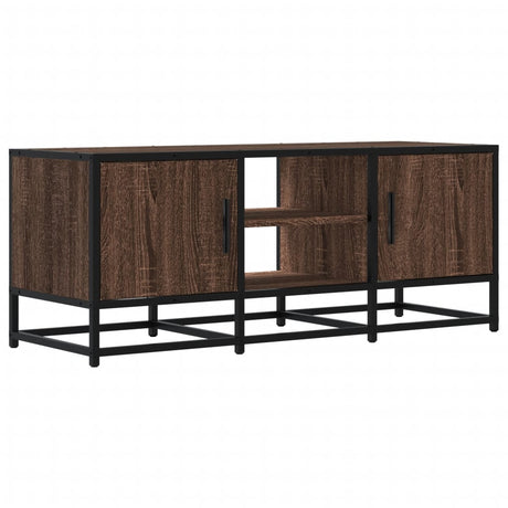 Vidaxl tv-meubel 100x35x41 cm bewerkt hout metaal bruin eikenkleur