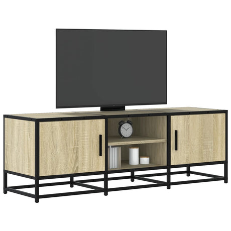 Vidaxl tv-meubel 120x35x41 cm bewerkt hout metaal sonoma eikenkleurig