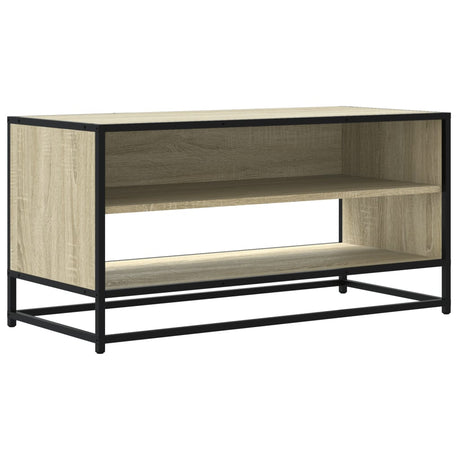 Vidaxl tv-meubel 91x40x46 cm bewerkt hout metaal sonoma eikenkleurig