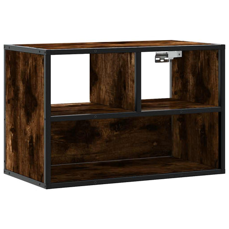 Vidaxl tv-meubel 60x31x39,5cm bewerkt hout metaal gerookt eikenkleurig