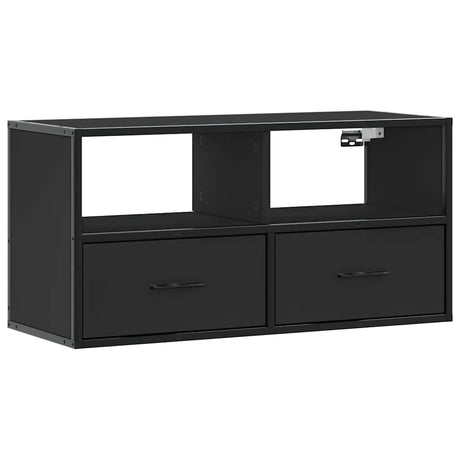 Vidaxl tv-meubel 80x31x39,5 cm bewerkt hout en metaal zwart