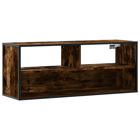 Vidaxl tv-meubel 100x31x39,5 cm bewerkt hout metaal gerookt eikenkleur