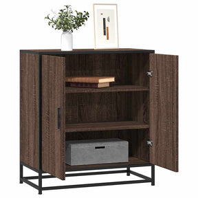 Vidaxl dressoir 68x35x76 cm bewerkt hout en metaal bruin eikenkleur