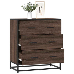 Vidaxl dressoir 68x35x76 cm bewerkt hout en metaal bruin eikenkleur