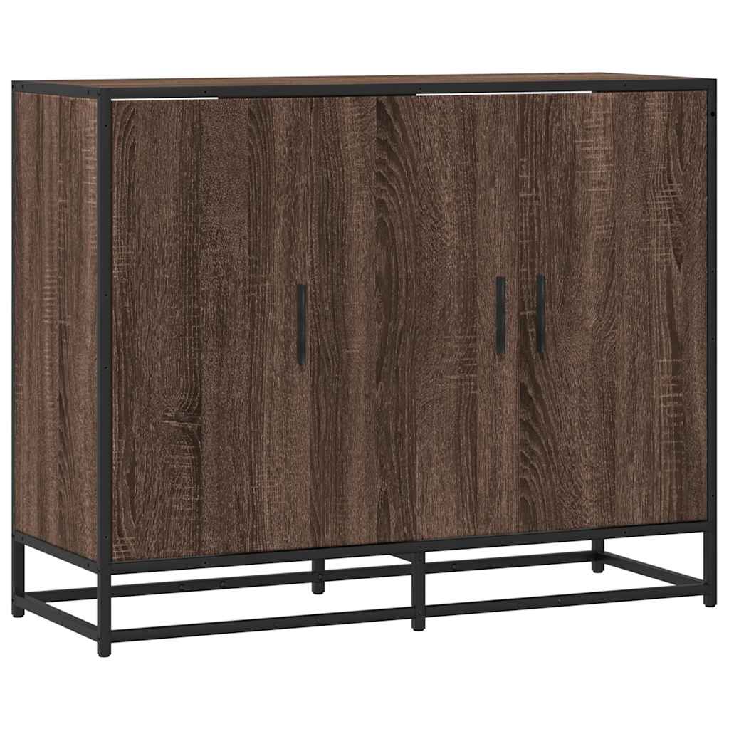 Vidaxl dressoir 94x35x76 cm bewerkt hout bruin eikenkleur