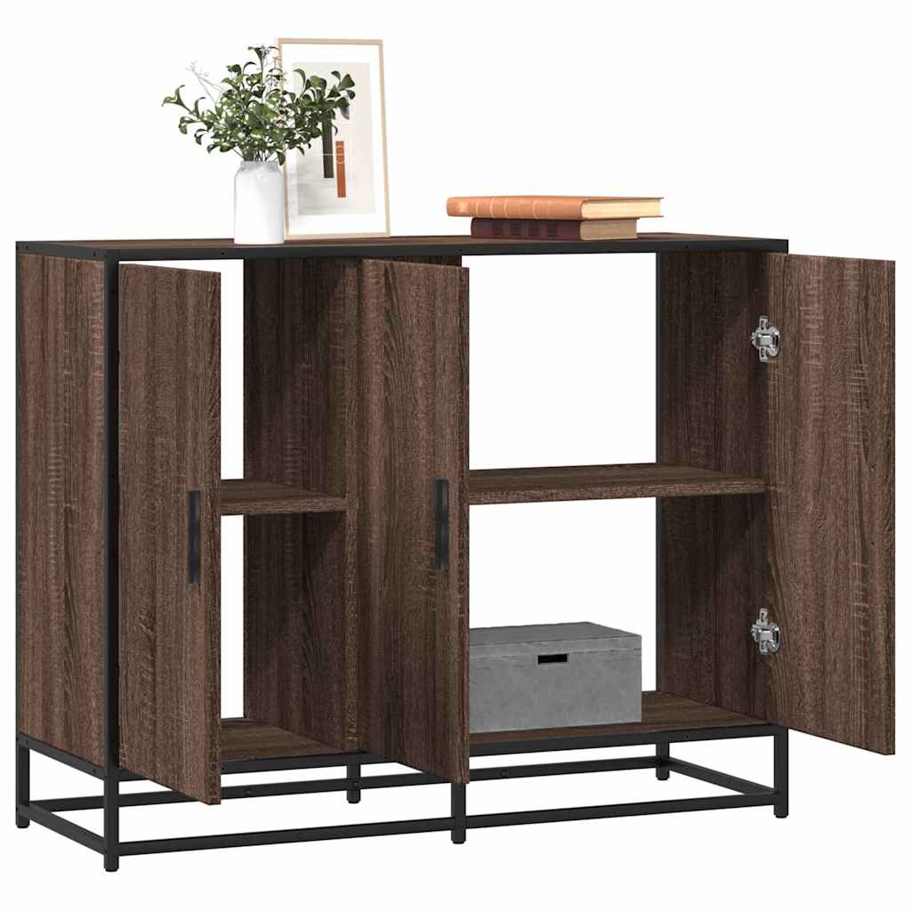 Vidaxl dressoir 94x35x76 cm bewerkt hout bruin eikenkleur