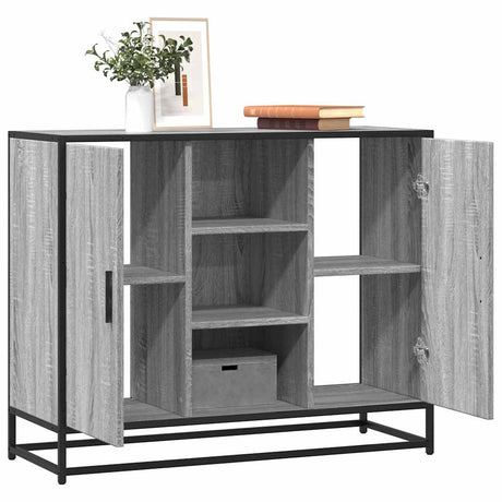 Vidaxl dressoir 92x35x76 cm bewerkt hout grijs sonoma eikenkleurig