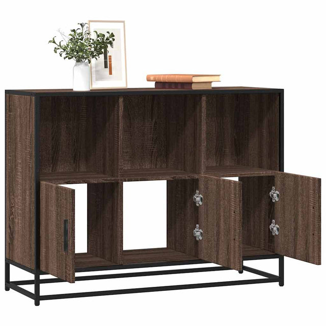 Vidaxl dressoir 100x35x76 cm bewerkt hout bruin eikenkleur