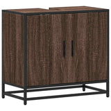 Vidaxl wastafelkast 65x33x60 cm bewerkt hout bruin eikenkleur