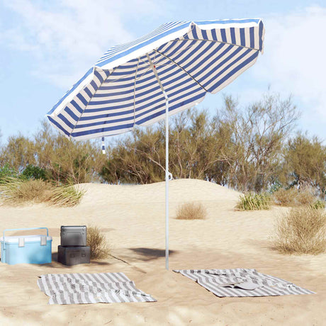 Parasol plażowy VidaXL niebiesko-biały 263 x 263 x 272 cm