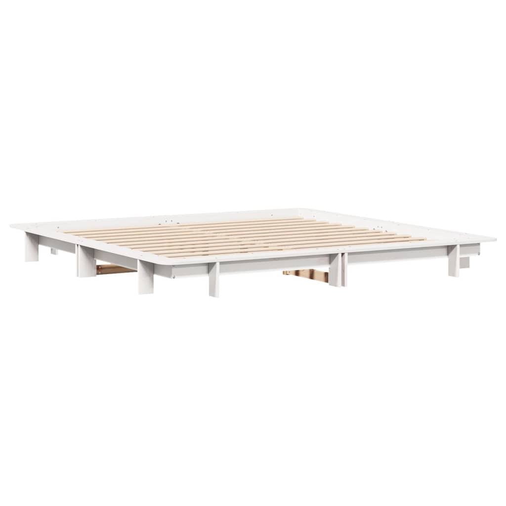 Vidaxl bedframe zonder matras massief grenenhout wit 160x200 cm