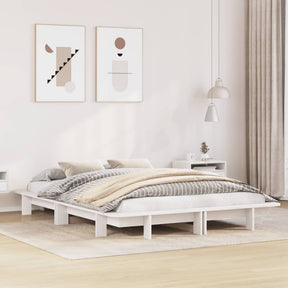 Vidaxl bedframe zonder matras massief grenenhout wit 120x190 cm