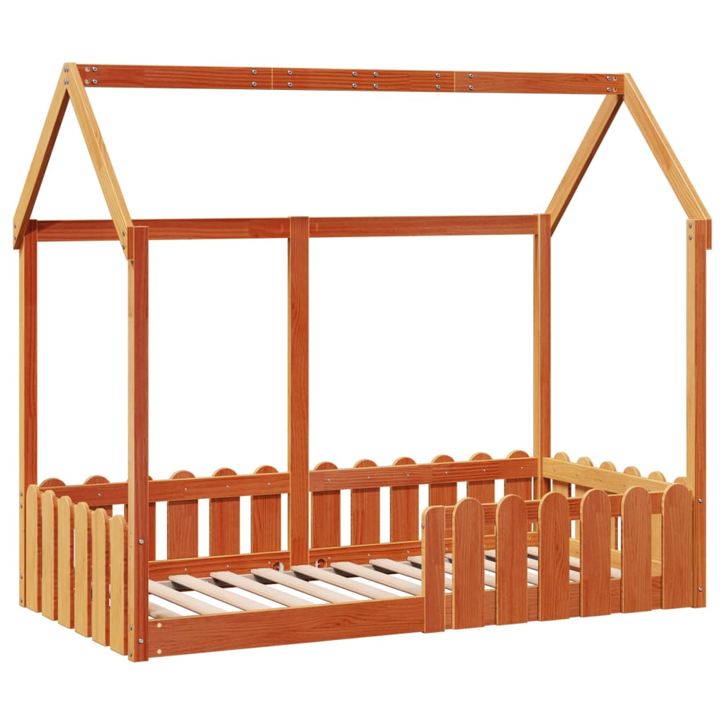 Vidaxl bedhuis wasbruin massief grenenhout 80x160 cm