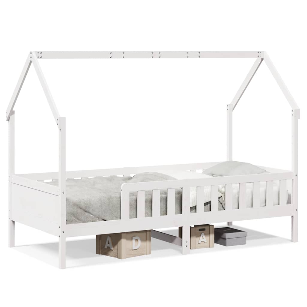 Vidaxl bedhuis wit massief grenenhout 90x200 cm