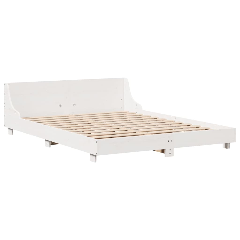 Vidaxl bedframe zonder matras massief grenenhout wit 140x200 cm