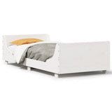 Vidaxl bedframe zonder matras massief grenenhout wit 90x200 cm