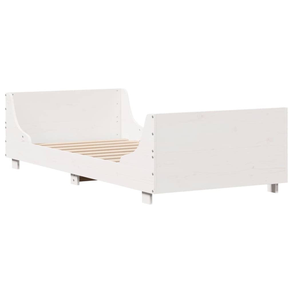 Vidaxl bedframe zonder matras massief grenenhout wit 90x200 cm