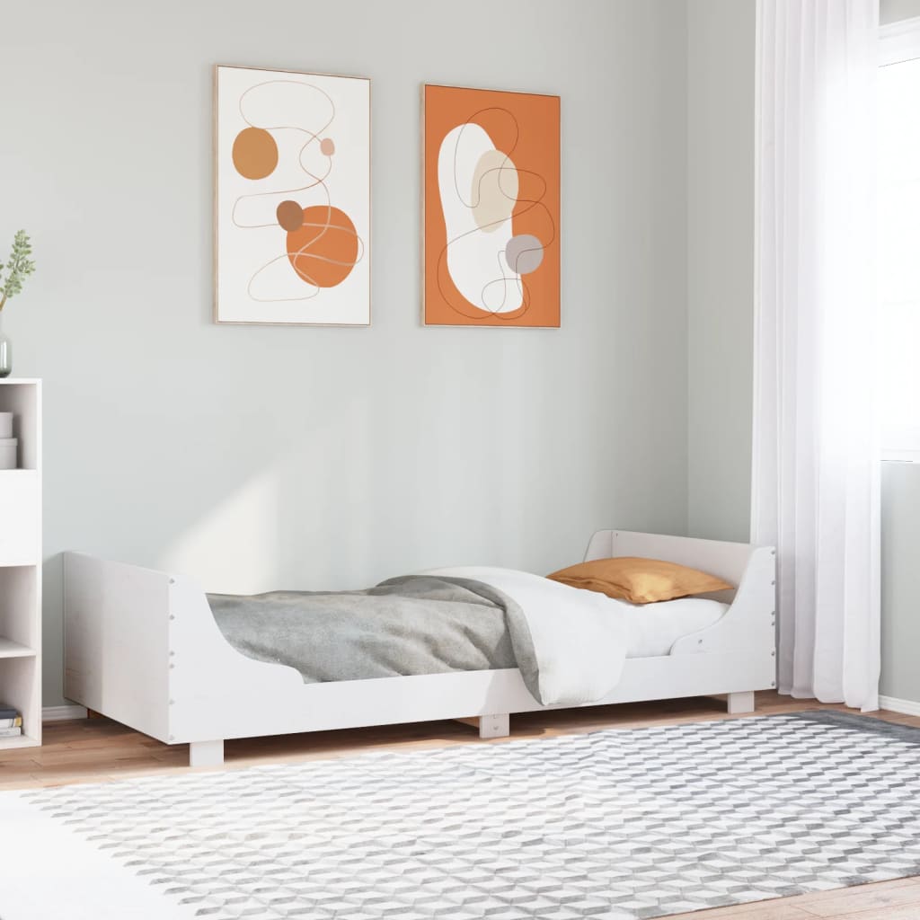 Vidaxl bedframe zonder matras massief grenenhout wit 75x190 cm