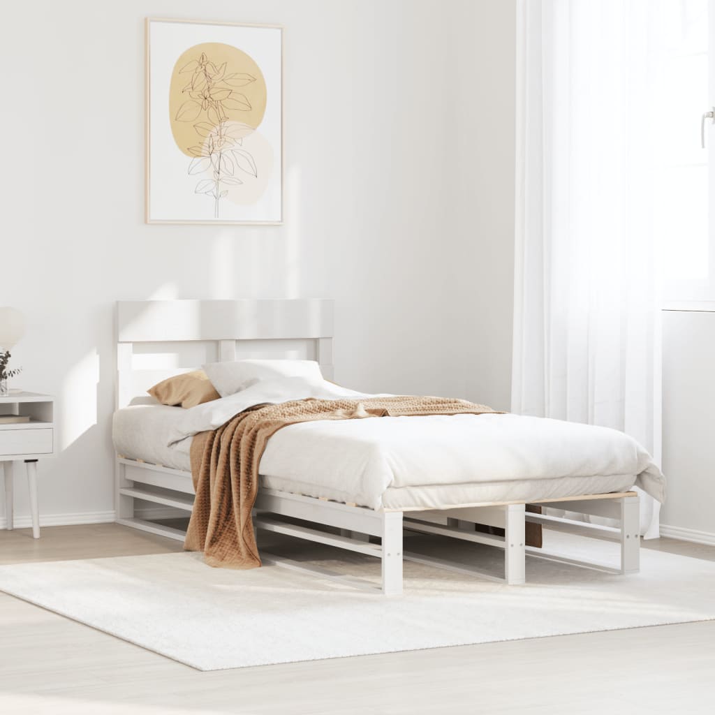 Vidaxl bedframe zonder matras massief grenenhout wit 90x190 cm