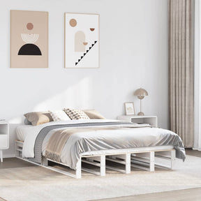 Vidaxl bedframe zonder matras massief grenenhout wit 150x200 cm