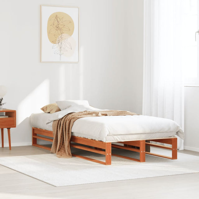 Vidaxl bedframe zonder matras massief grenenhout wasbruin 90x190 cm