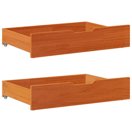 Szuflady do łóżka VidaXL 2 szt. 80x55x17 z litego drewna sosnowego w kolorze brązu