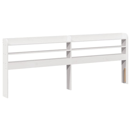 Vidaxl hoofdbord met schappen 180 cm massief grenenhout wit