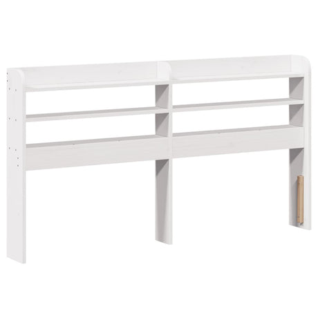 Vidaxl hoofdbord met schappen 150 cm massief grenenhout wit