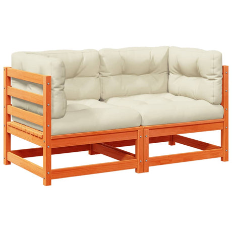 Vidaxl 2-delige loungeset met kussens massief grenenhout wasbruin