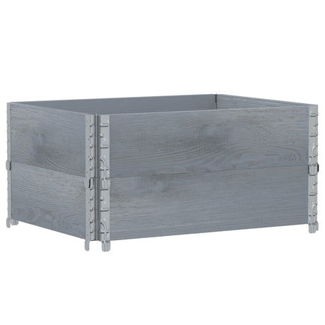 Nadstawki paletowe Vidaxx 2 szt. 80x60 cm z litego drewna sosnowego, szare