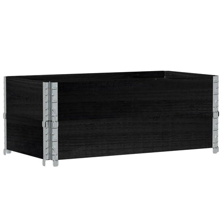 Nadstawki paletowe Vidaxx 2 szt. 100x50 cm z litego drewna sosnowego w kolorze czarnym