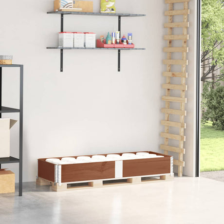 Górna krawędź palety Vidaxx 150x50 cm z litego drewna sosnowego w kolorze brązowym