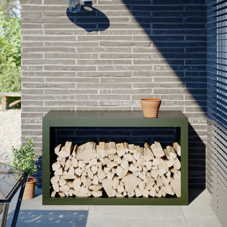 Stojak na drewno opałowe Vidaxx 100x40x60 cm stalowo-zielony