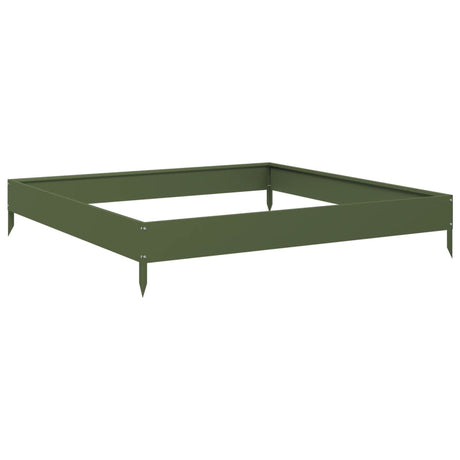 Sadzarka Vidaxx podniesiona 100x100x18,5 cm stalowa oliwkowa