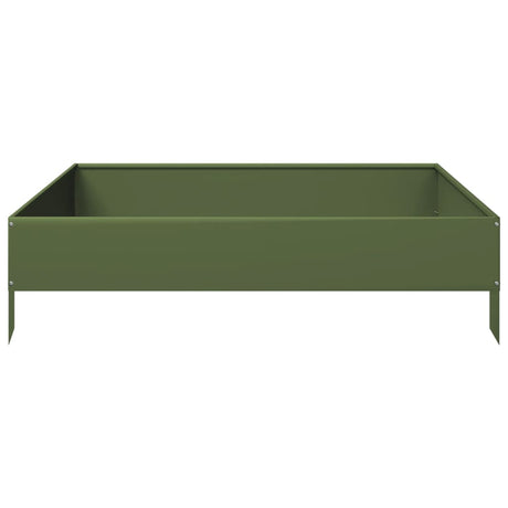 Sadzarka Vidaxx podniesiona 100x100x26 cm stalowa oliwkowa