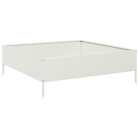 Podniesiona donica Vidaxx 100x100x33,5 cm stalowo-biała