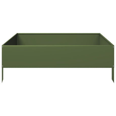 Sadzarka Vidaxx podniesiona 100x100x33,5 cm stalowa oliwkowa