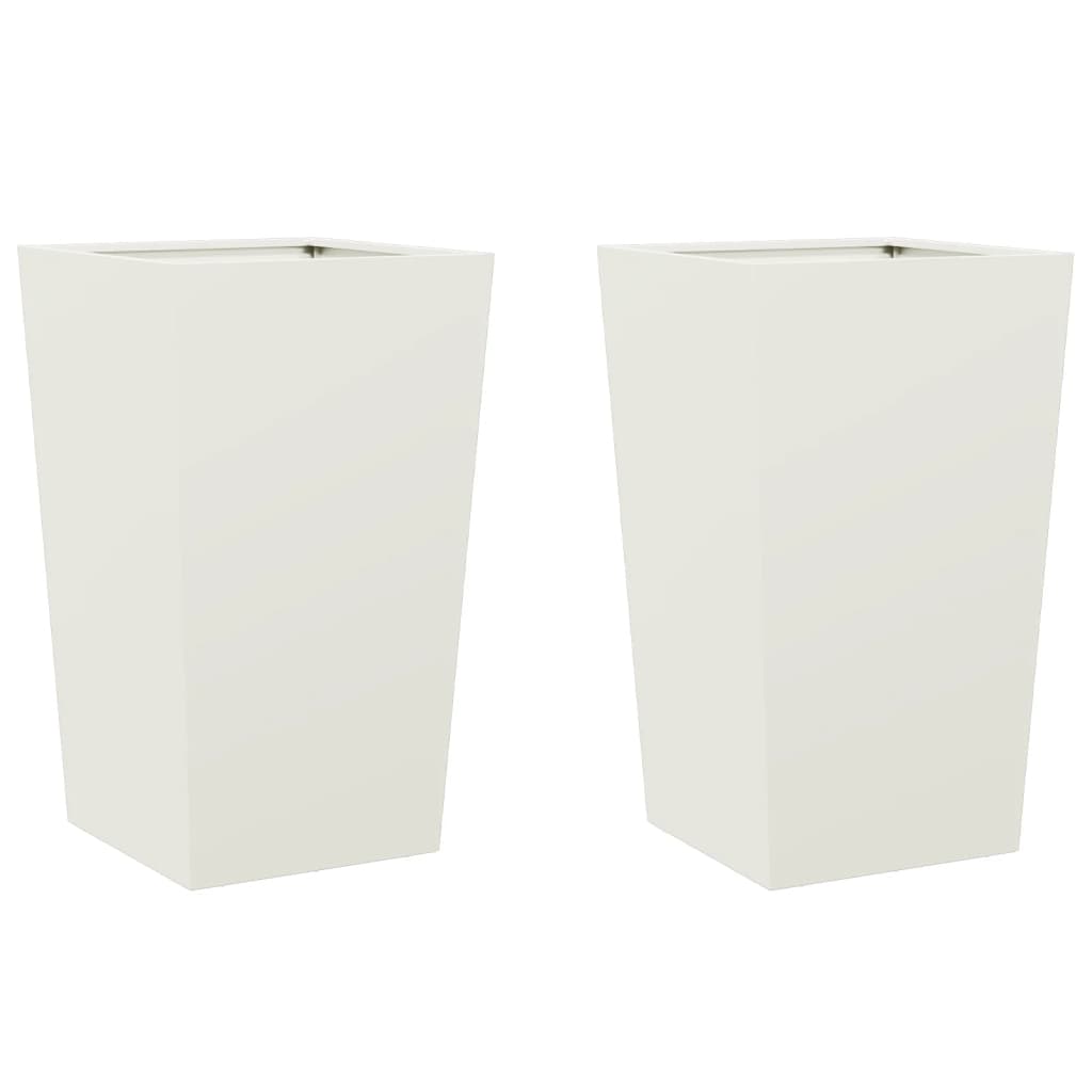 Donice Vidaxx 2 szt. 45x45x75 cm stalowo-białe