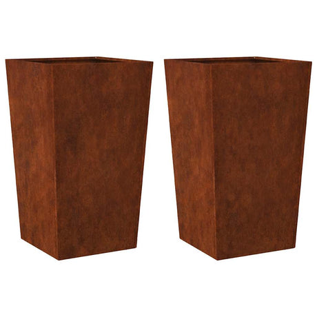 Donice Vidaxx 2 szt. 45x45x75 cm ze stali odpornej na warunki atmosferyczne