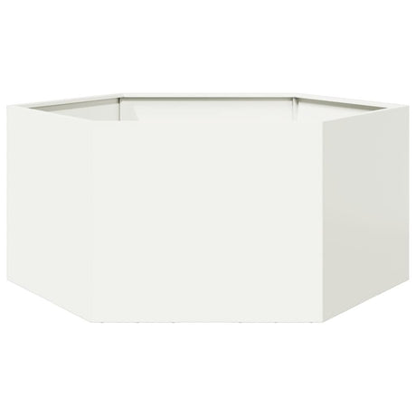 Sześciokątna donica Vidaxx 104x90x45 cm stalowo-biała