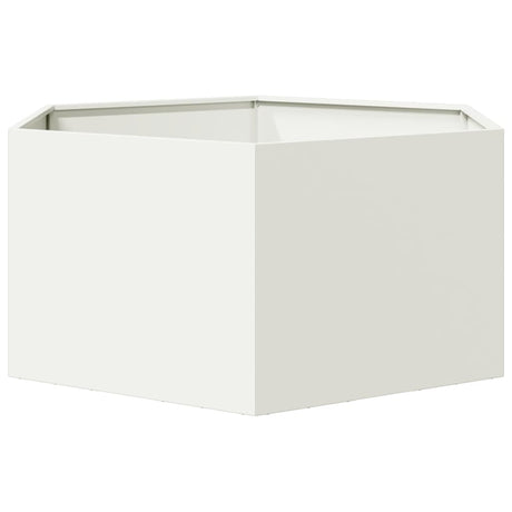 Sześciokątna donica Vidaxx 104x90x45 cm stalowo-biała
