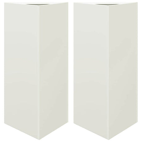 Donice Vidaxx 2 szt. Trójkątne 40x34,5x70 cm stalowo-białe