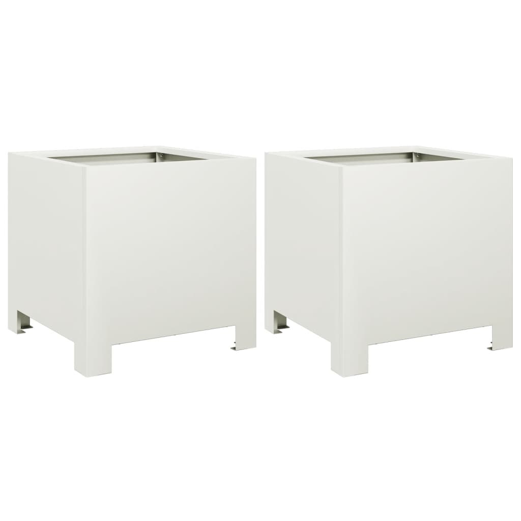 Donice Vidaxx 2 szt. 30x30x30 cm stalowo-białe